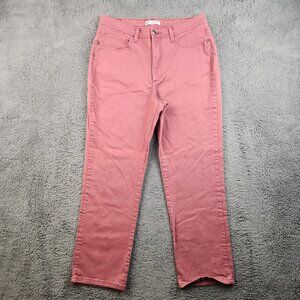 Lee Jeans Women’s 14 Petite Slimming Straight Leg Comfort Stretch Rose Gold Pink